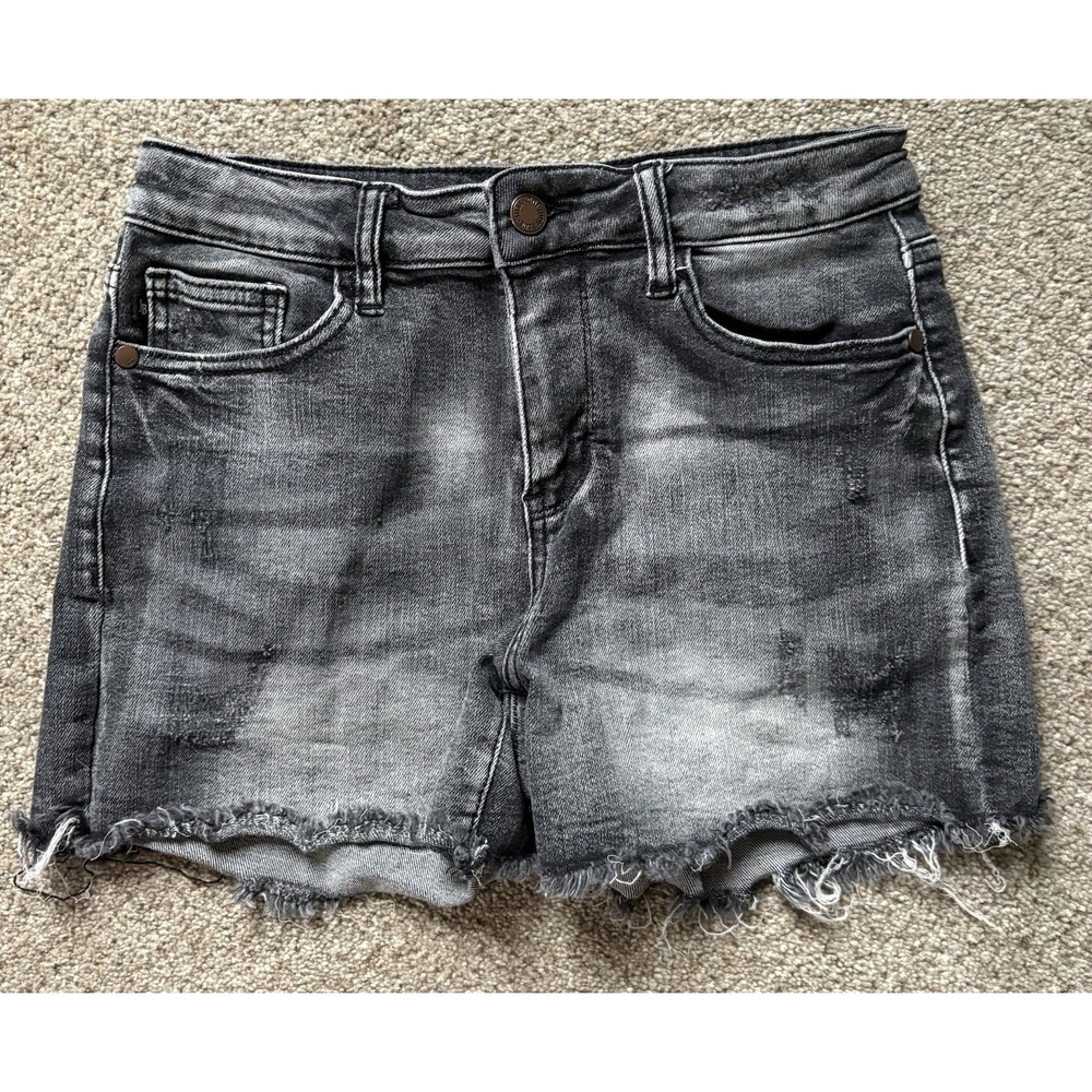 Judy Blue Denim Shorts Small Cutoff Frayed Distressed In Faded Black JB150035
